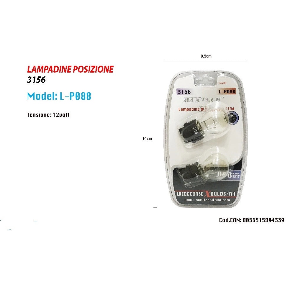 Trade Shop - Lampadine Di Posizione 3156 12volt Lampadine Ultra Luminose Ricambio Per Auto -