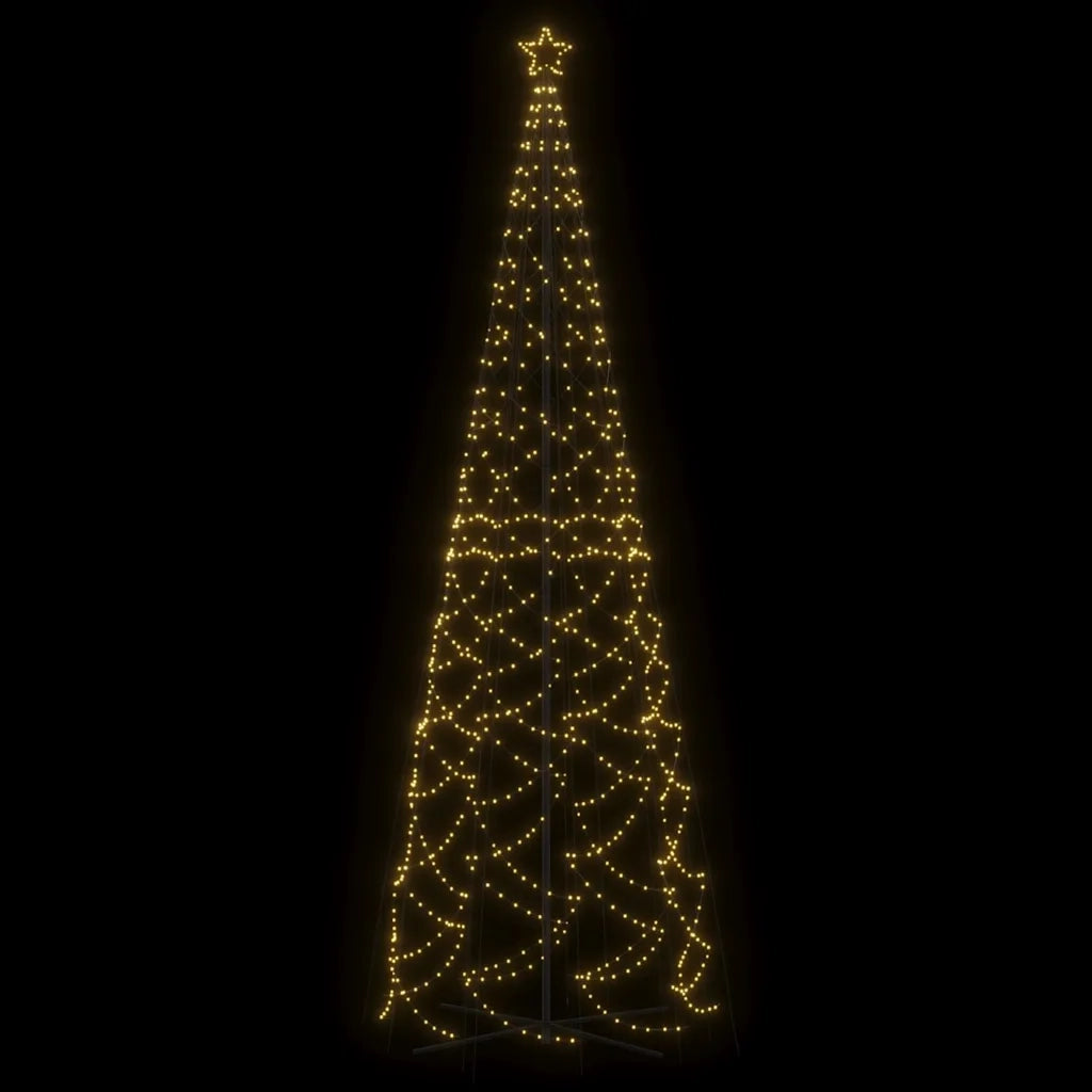 Albero di Natale a Cono Bianco Caldo 1400 LED 160x500 cm 343513