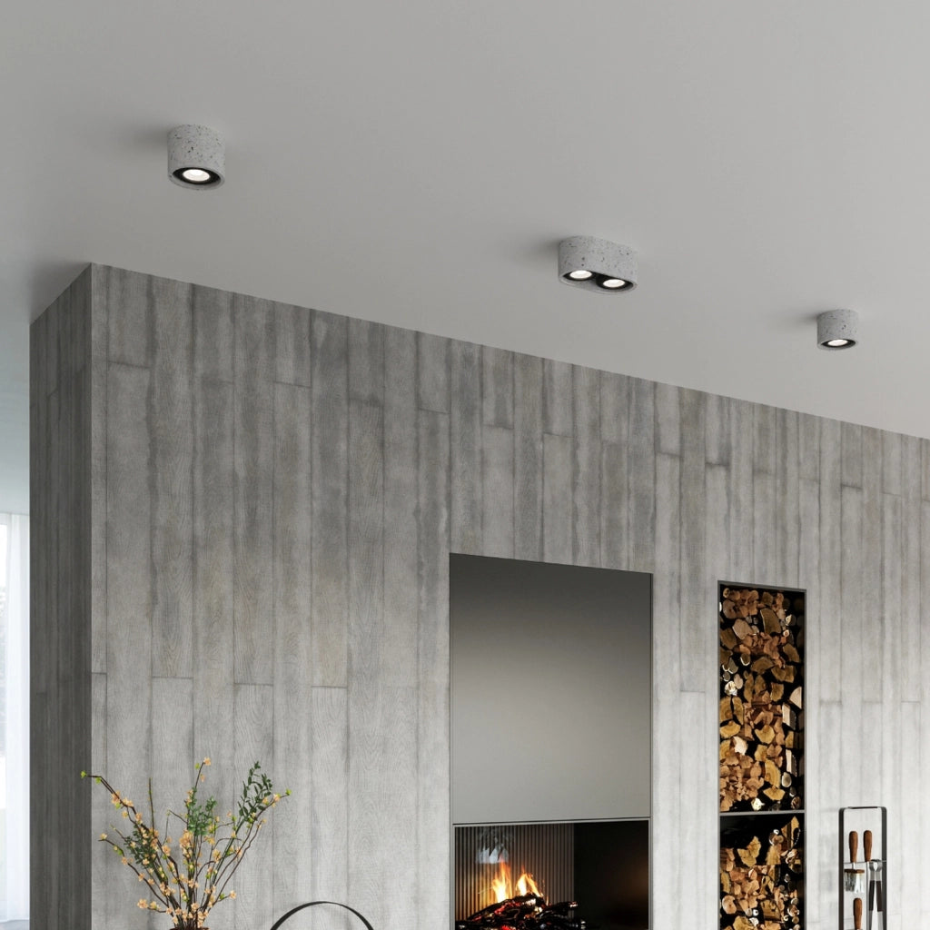Spot soffitto Pure Lume PRIMO 2xGU10 in cemento grigio