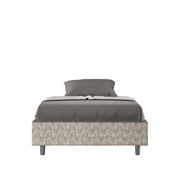 Letto Sommier imbottito 1 piazza e mezza 120x210 cm tessuto Era Azelia - Senza rete,Grigio