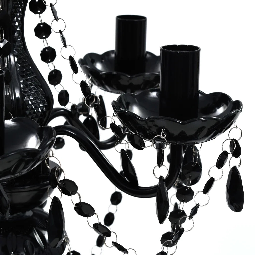 Lampadario in Cristallo con 5 Lampadine Nero CFW7591317