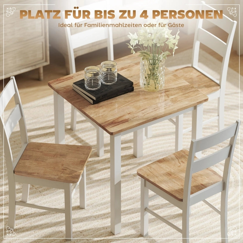 Tavolo da pranzo - in legno di caucciù - fino a 4 persone - legno naturale - sala da pranzo