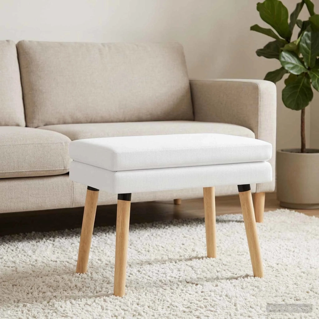 Panchina a doppio strato Bianco 60 x 40 x 46 cm Tessuto 42038428