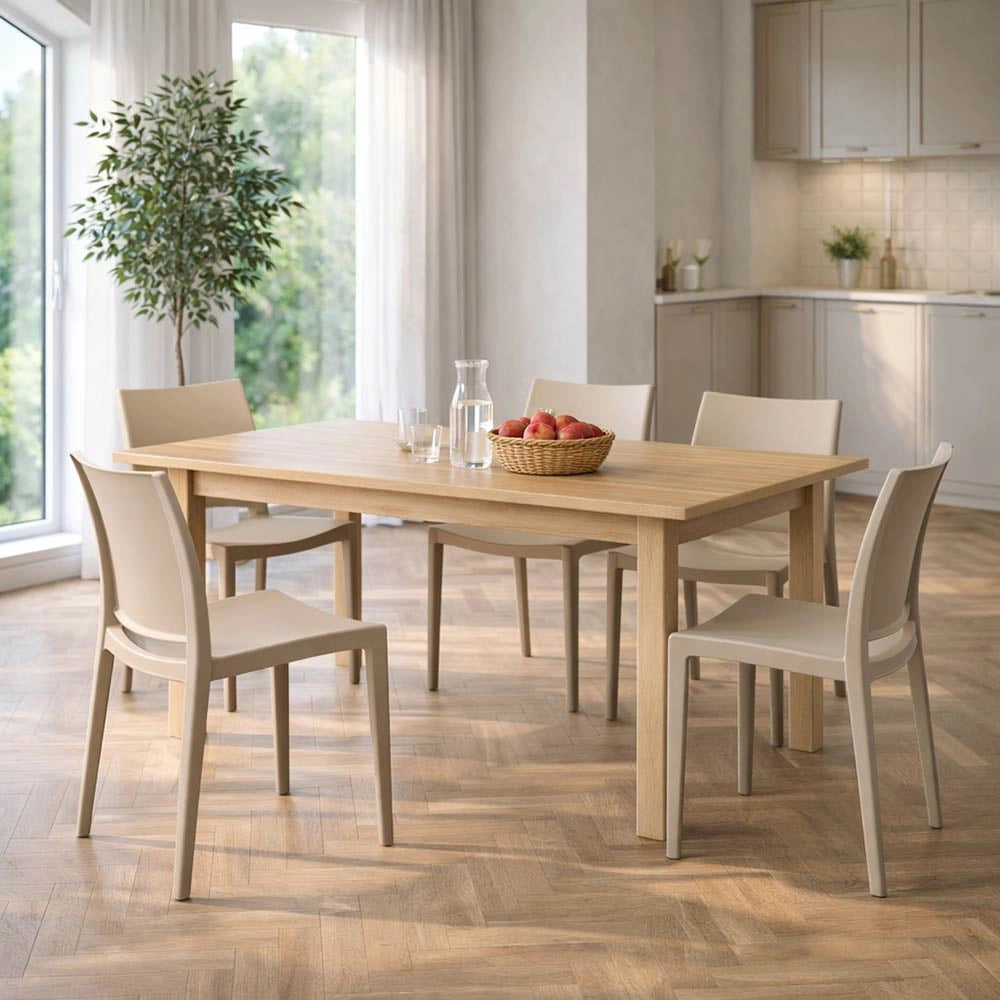 Sedia da sala da pranzo Altea in plastica colore beige modello comfort