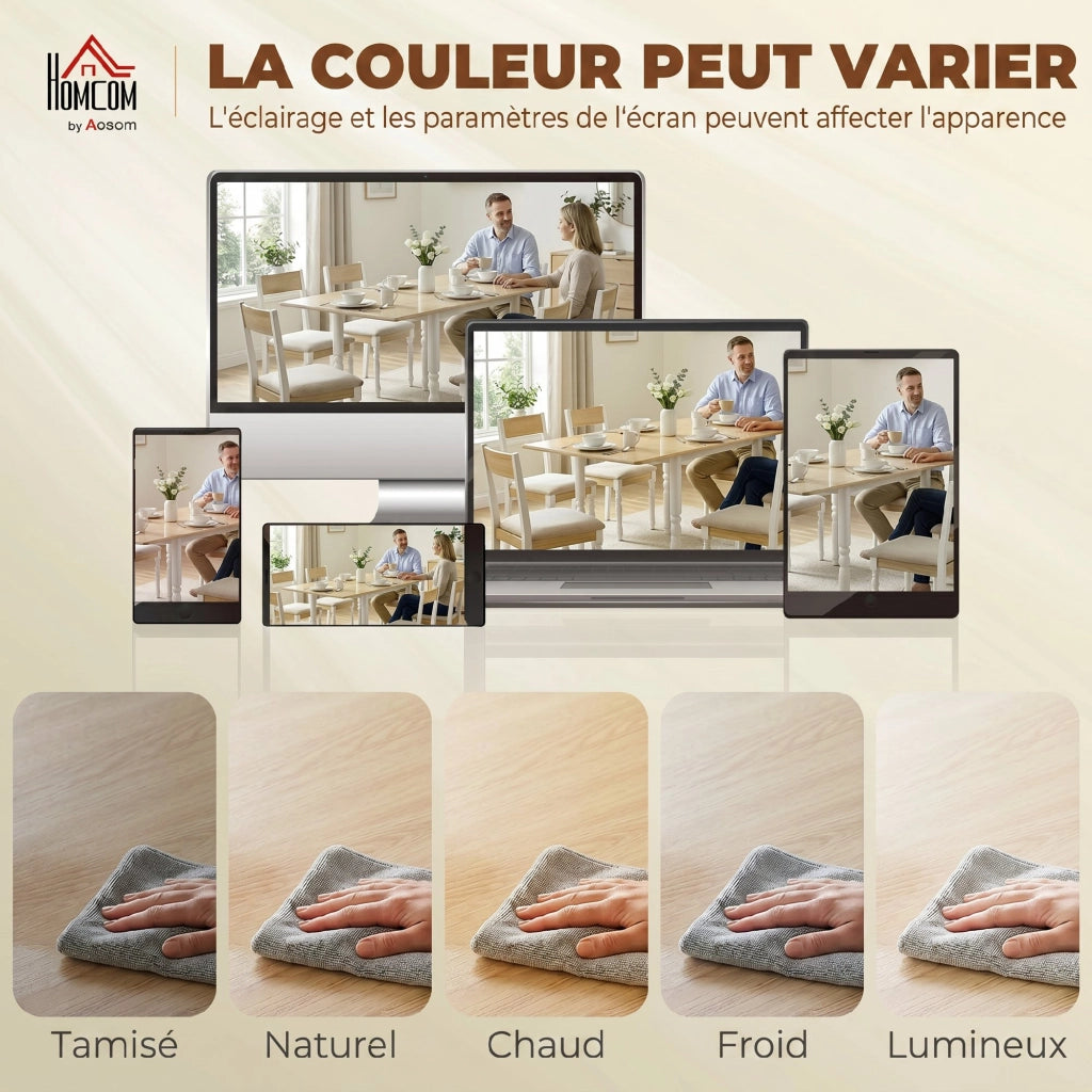 Tavolo allungabile pieghevole da cucina ¨C zephmum ¨C legno naturale gambe acciaio 74x134 cm