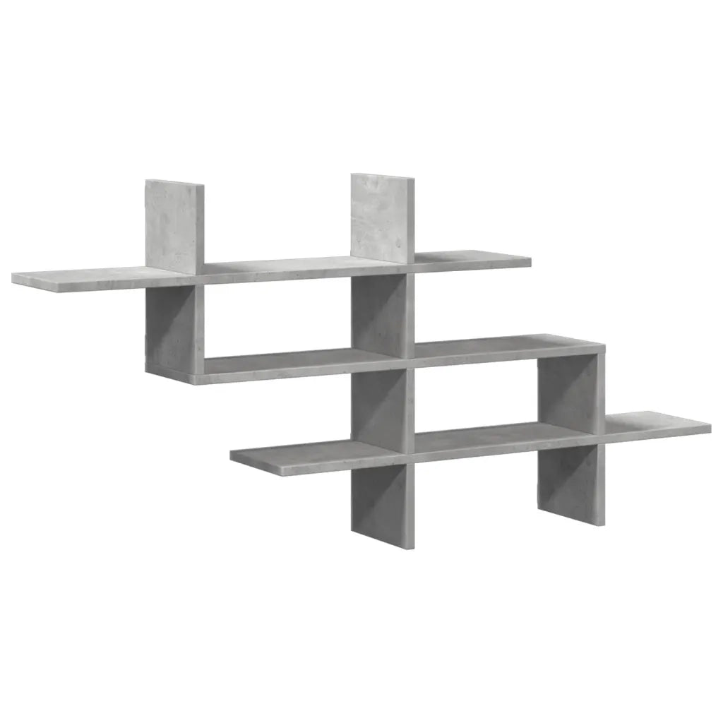 Scaffale a Muro Grigio Cemento 124,5x18x60,5 cm in Truciolato