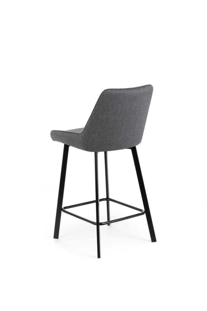 Set 2 Sgabelli 50x44xH94 cm in Tessuto Fox Grigio Scuro