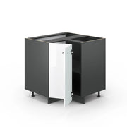 Mobile ad angolo cucina Fame-Line Bianco lucido/Antracite 80.5 cm, PL Rovere Vicco