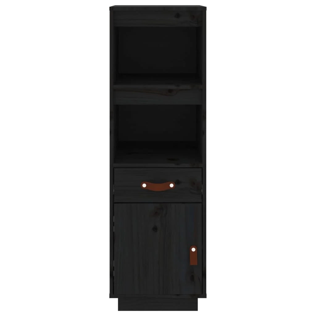 Buffet credenza cassettiera armadio mobile contenitore organizer cucina soggiorno salotto alto 34 x 40 x 108,5 cm legno massello di pino nero 02_0034910