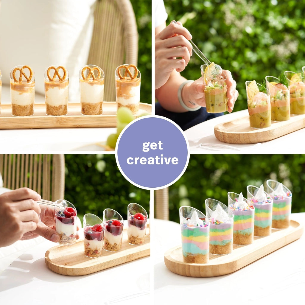 100 vasetti mini dessert, trasparenti, capacità 70 ml, stabili, riutilizzabili