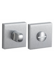 Coppia di rosette quadrate 50 x 50 mm con chiusura WC, cromo satinato – THIRARD