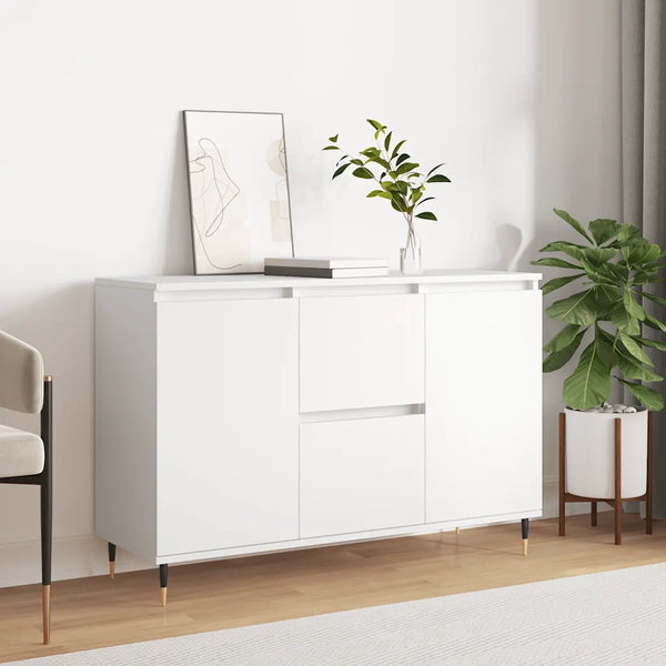 Credenza Bianca 104x35x70 cm in Legno Multistrato