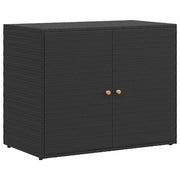 Mobile contenitore da giardino 100 x 55,5 x 80 cm resistente all'acqua stile moderno polyrattan nero 02_0046632