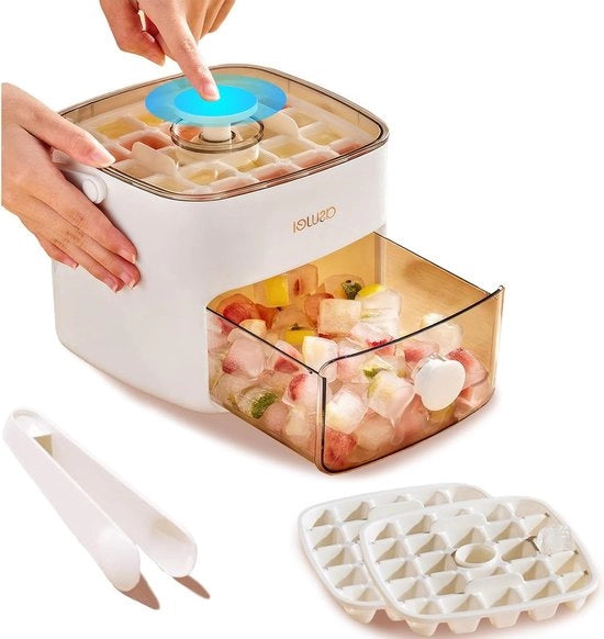 Macchina per ghiaccio in silicone commestibile - Contenitore per cubetti di ghiaccio con coperchio - Facile da utilizzare per creare cubetti di ghiaccio - 24 x 2 pezzi - Raffreddamento per caffè, tè, cocktail, whisky - Bianco Verde