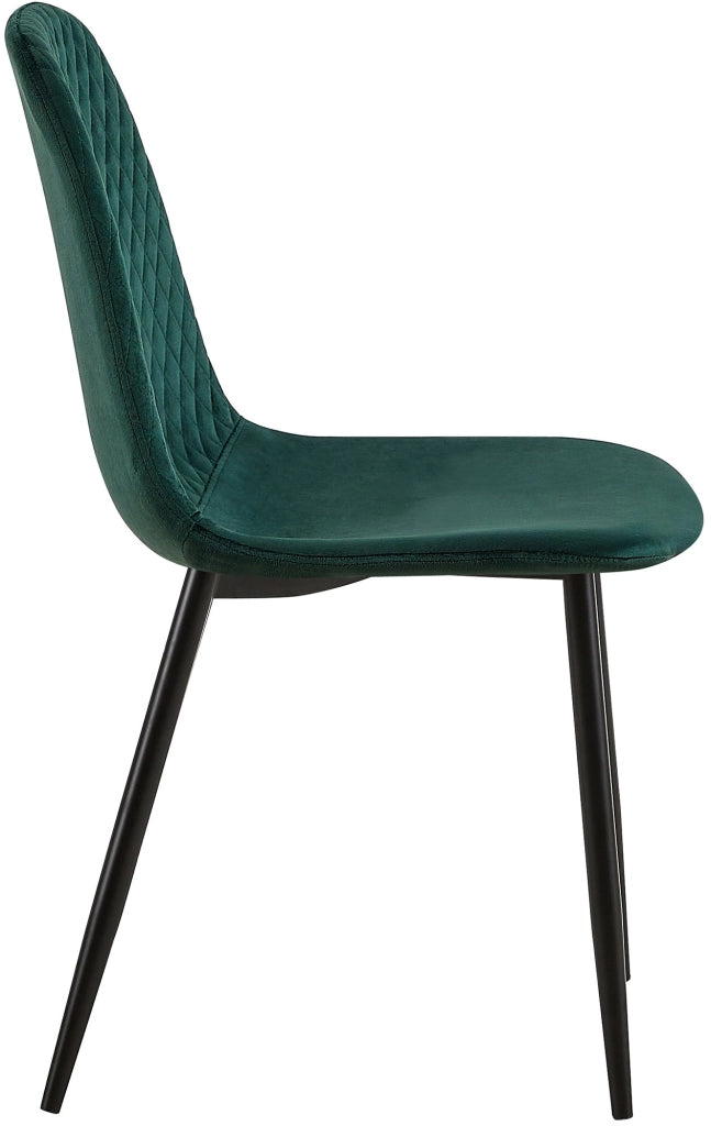 Sedia Giverny con cuciture decorative Velluto,verde