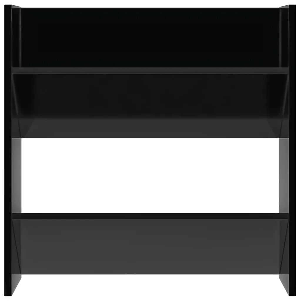 Scarpiere a Muro Nero Lucido 2 pz 60x18x60 cm in Truciolato