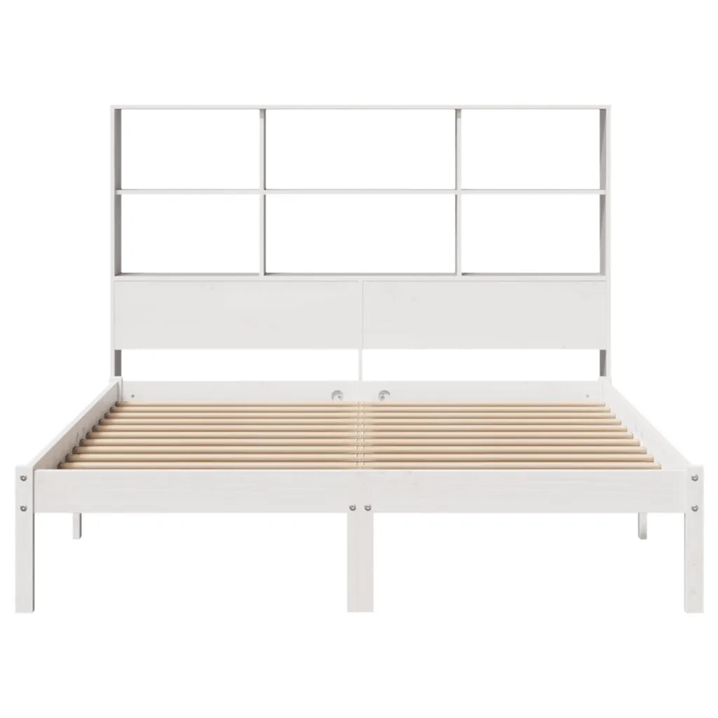 Letto Libreria senza Materasso Bianco 140x190 cm Legno di Pino 3321580