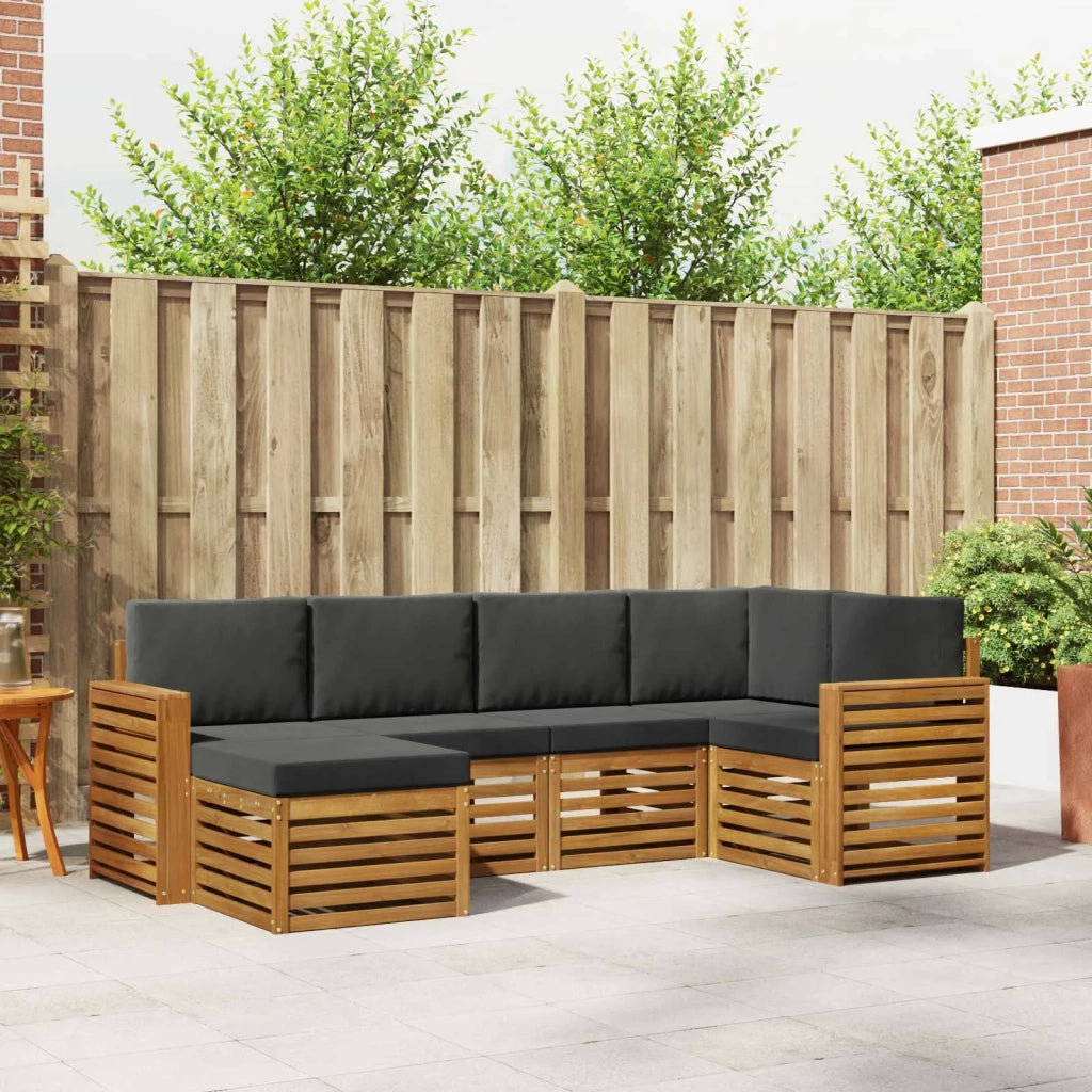 Set divano sezionale con cuscino 6 pcs Naturale e Antracite 3375097