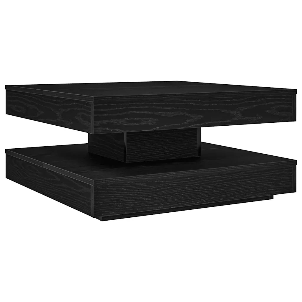 Tavolino da CaffÃ¨ Girevole a 360 Gradi Nero 70x70x34,5 cm
