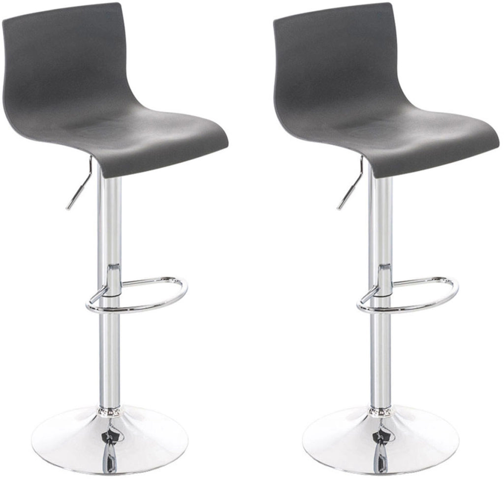 2 Sgabelli Alti HOVER in Polipropilene grigio