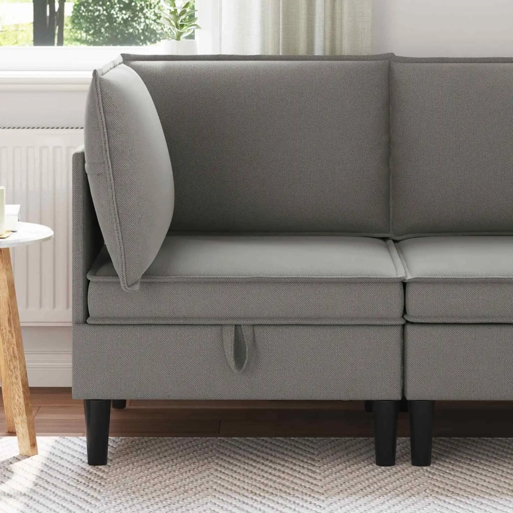 Divano Angolare con Storage Grigio scuro Velluto