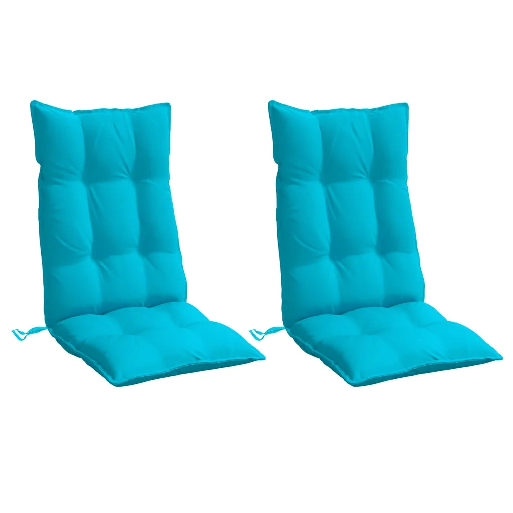 Cuscini per Sedia Schienale Alto 2pz Turchese in Tessuto Oxford 377665