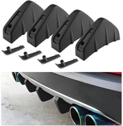 Kit di Spoiler per Posteriore a 4 Pezzi - Spoiler a Tre Angoli - Design a Testa di Serpente - Materiale ABS - Impronta Acqua - Applicazione Universale