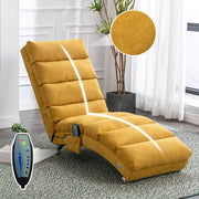 POLTRONA Relax massaggiante 55x148x84 cm in lino giallo senape