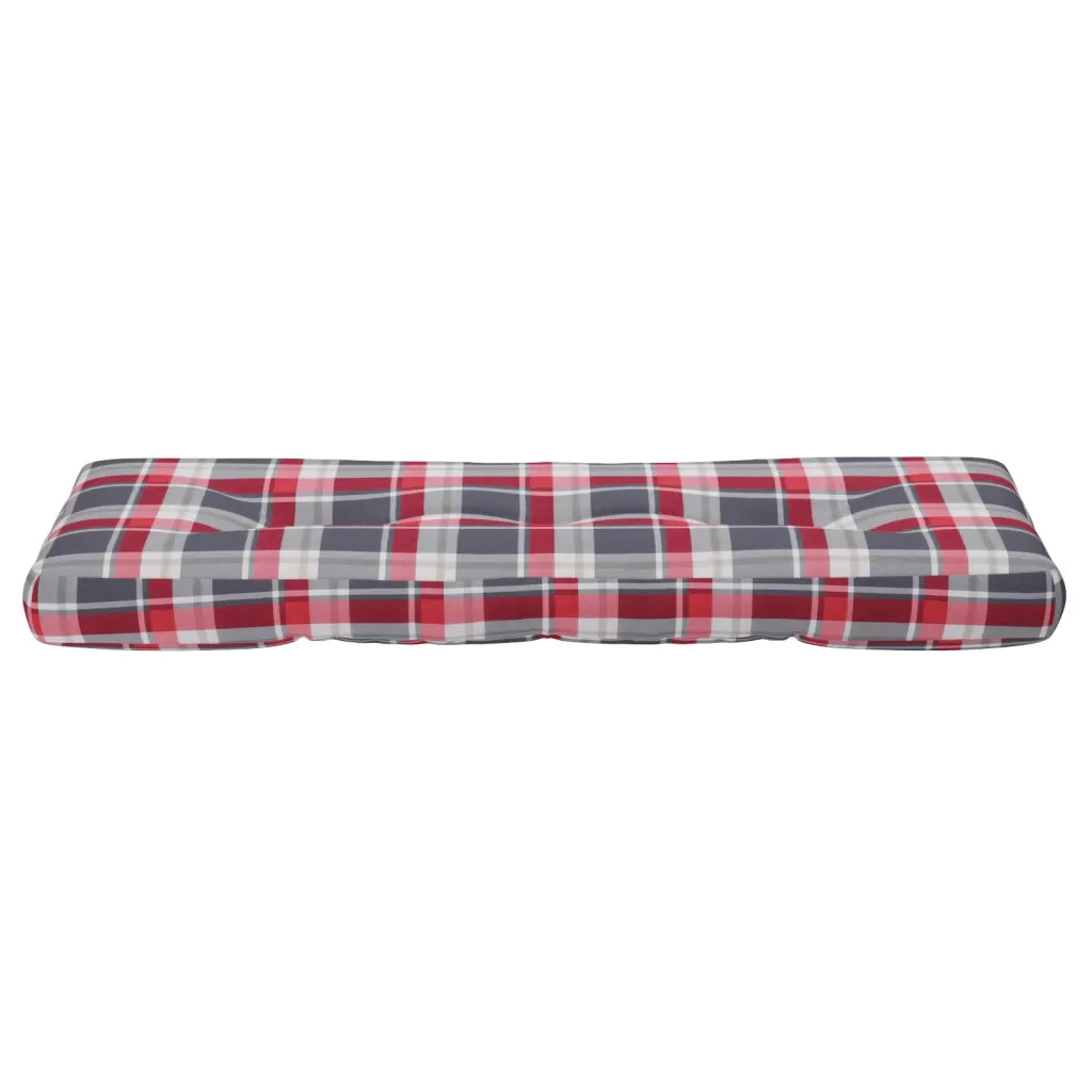 Cuscino per pallet | Cuscini per sedie a Quadri Rossi 120x40x12 cm in Tessuto