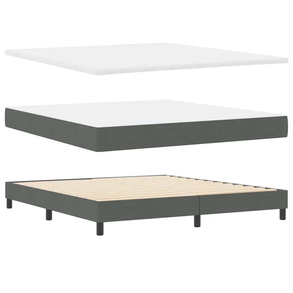 Letto a molle con testiera Grigio scuro 180 x 200 cm Tessuto 3338784