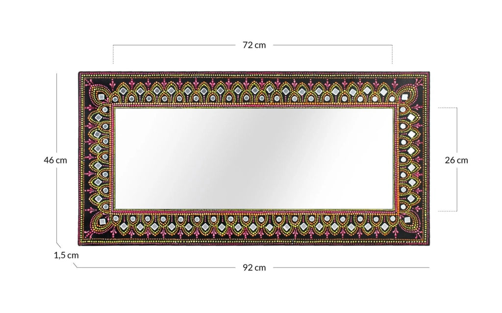 Specchio realizzato in MDF con orientamento orizzontale e verticale