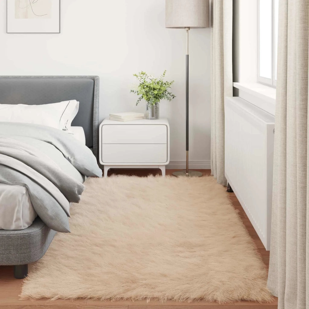Tappeto in finta TAFALLA Beige 100 x 200 cm Poliestere