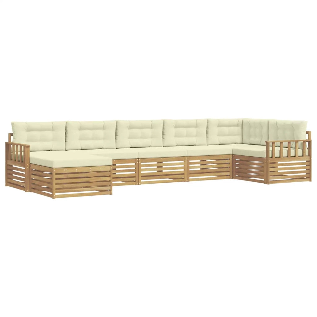 Set di divani da esterno con cuscino 7 pcs Bianco e Crema 3390835