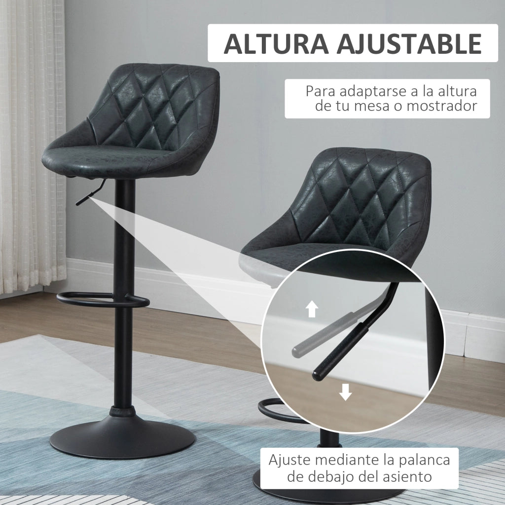 Sgabelli da Bar Regolabili ¨C zephmum ¨C 2 Pezzi, Nero, 46x48x83-104 cm