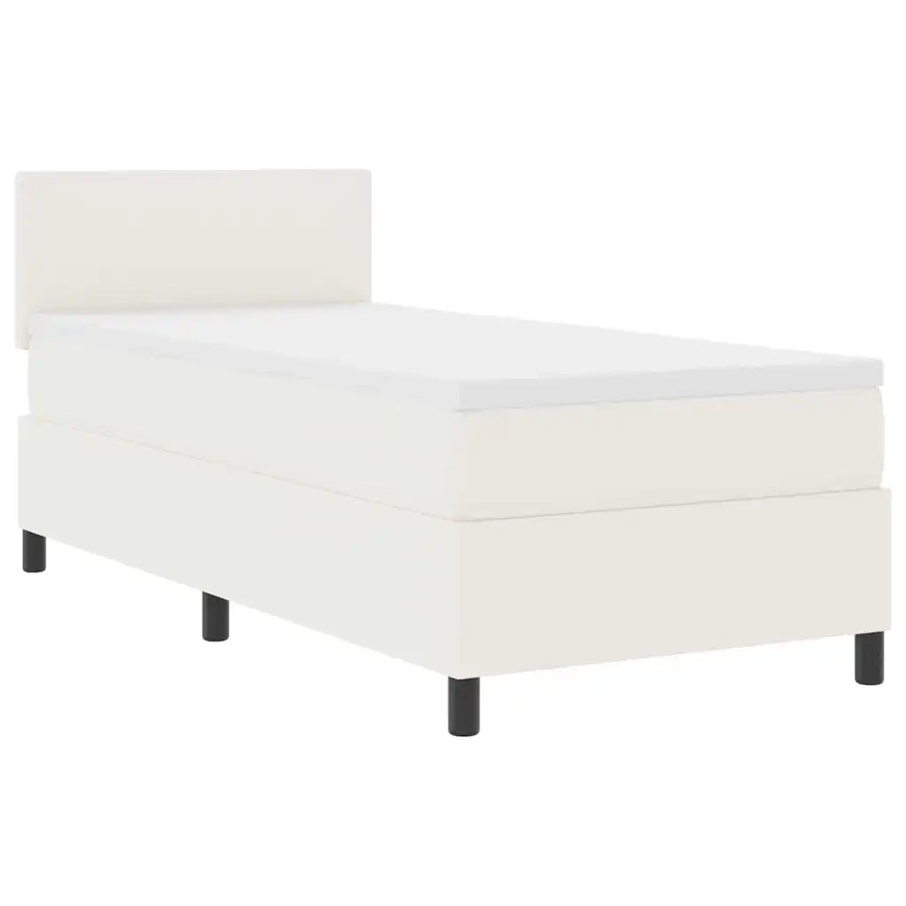 Letto a molle Crema e Bianco 100 x 200 cm Tessuto in Cords 3337501