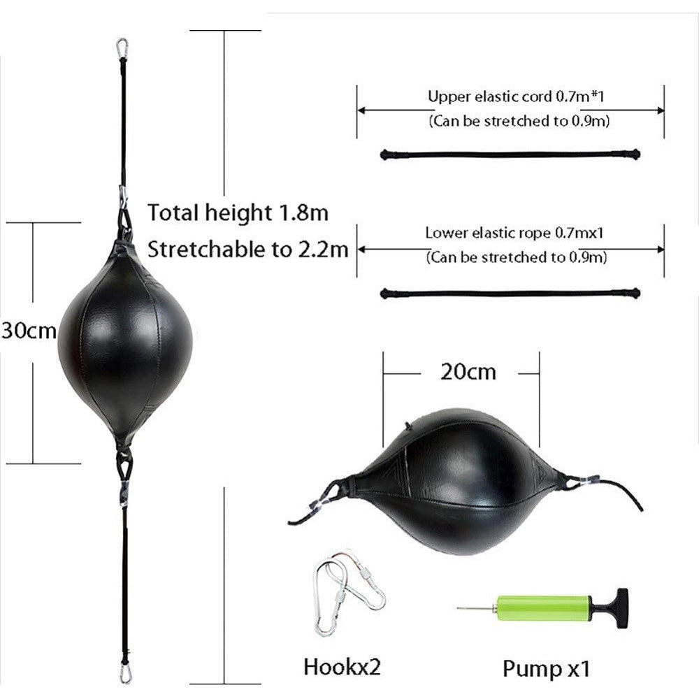 Trade Shop - Sacco Da Boxe Borsa A Sfera A Doppia Estremità In Pu Punch Sport Fitness Adulti -
