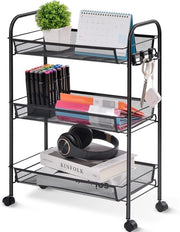 Carrello a Rotelle Multifunzionale a 3 Parti per Cucina, Bagno e Lavanderia