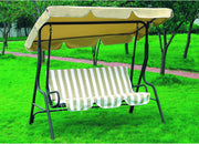 Dondolo tre posti con copertura, acciaio e poliestere 160 gr/m², bianco beige 113x170 h.156cm Fredi
