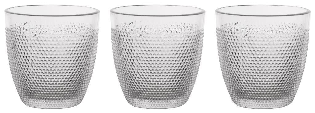 Set 3 Bicchieri da Tavola in Vetro Trasparenti Granny 260 cc