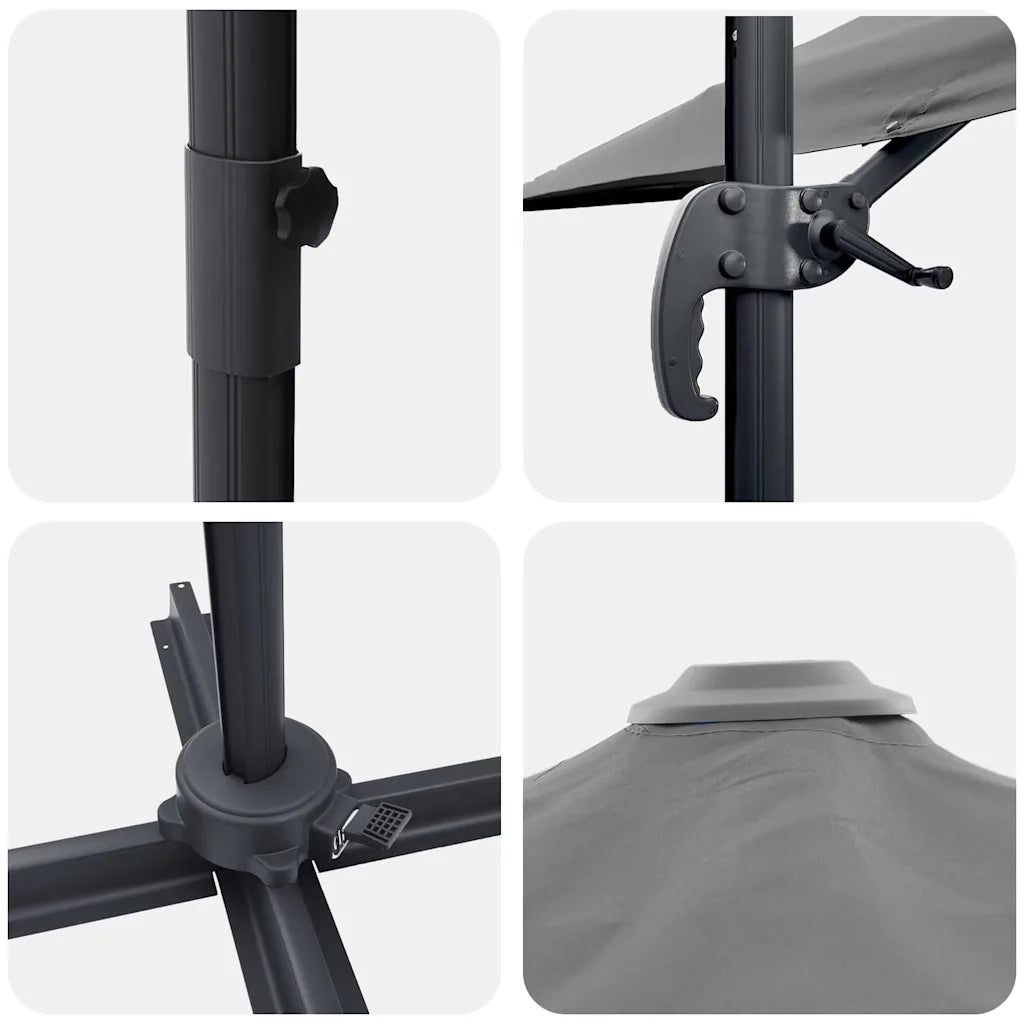 Parasole Roma-Ombrellone da giardino Antracite 286 x 284 x 265 cm