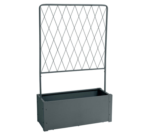 Fioriera Bifacciale con Grigliato per Rampicanti 75x30x126 cm in Metallo Verdemax Antracite