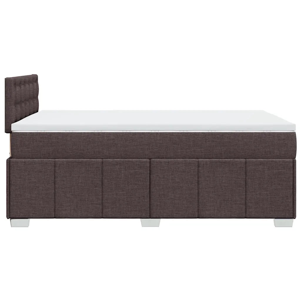 Giroletto a Molle con Materasso Marrone Scuro 120x190cm Tessuto