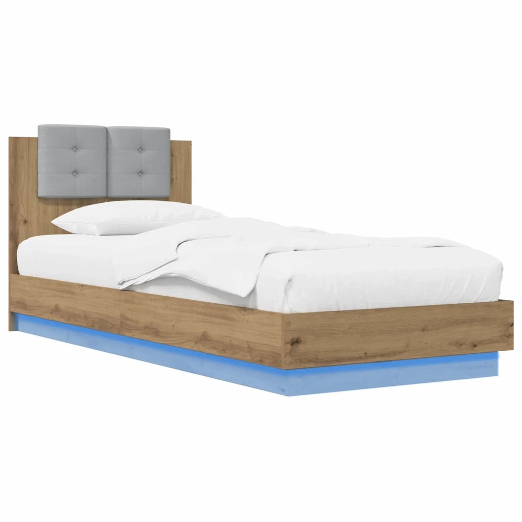 Letto con LED Rovere Artigianale 80 x 200 cm 3429668
