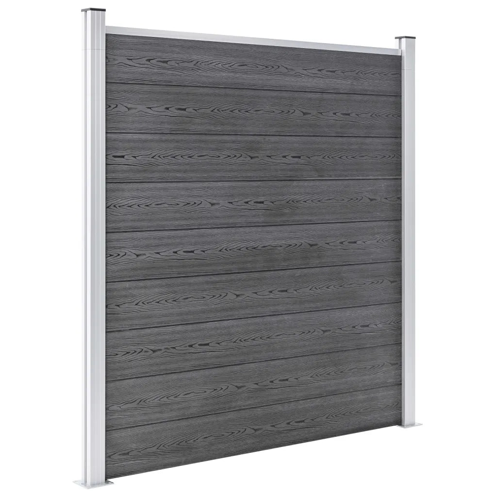Pannelli Recinzione WPC 7 Quadrati 1 Inclinato 1311x186cm Grigi 3053239