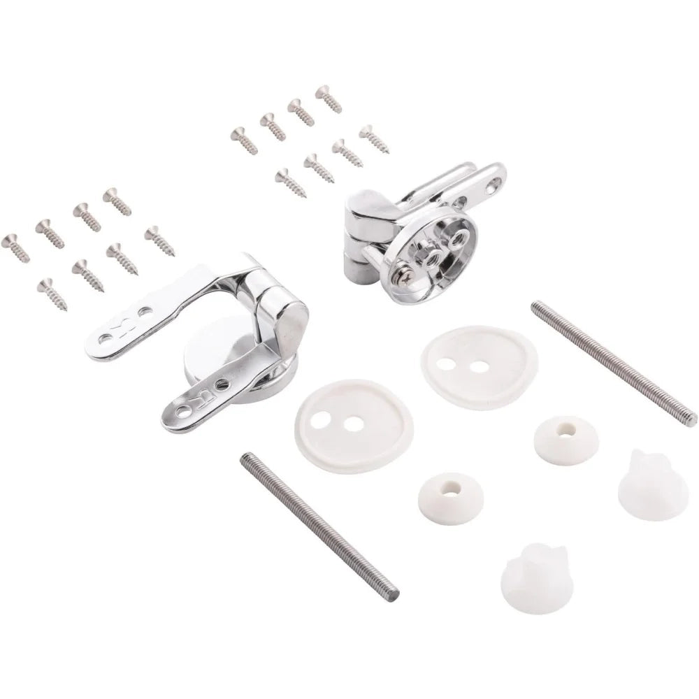 Set di cerniere per sedile wc in metallo e plastica, in acciaio