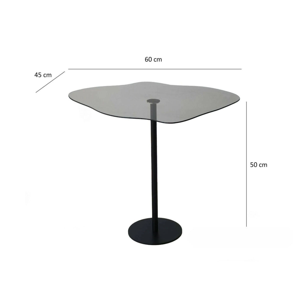 Mensa, Tavolino da Salotto Effetto Fume, 60x45x50h cm Nero