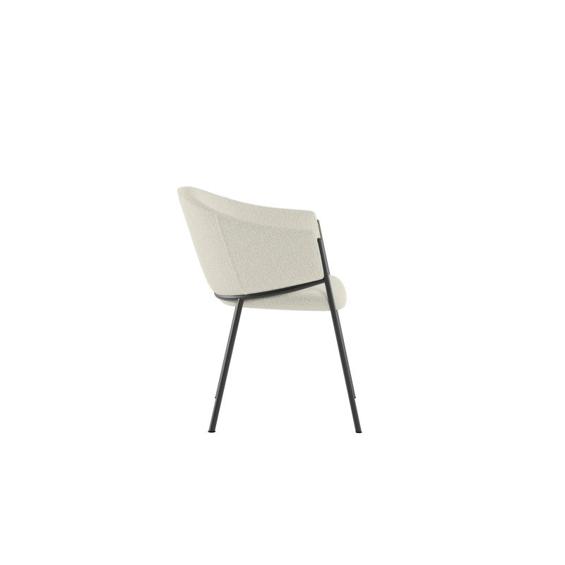 Sedia rivestita in tessuto easy-clean Gambe in metallo verniciato Medea 53cm X 60cm H 78cm Stones