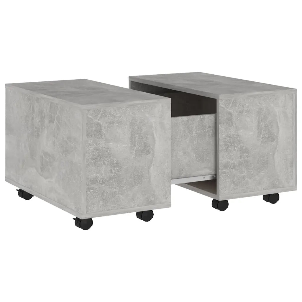 Tavolino da Salotto-Tavolino da soggiorno-Tavolo Grigio Cemento 60x60x38cm Legno Multistrato