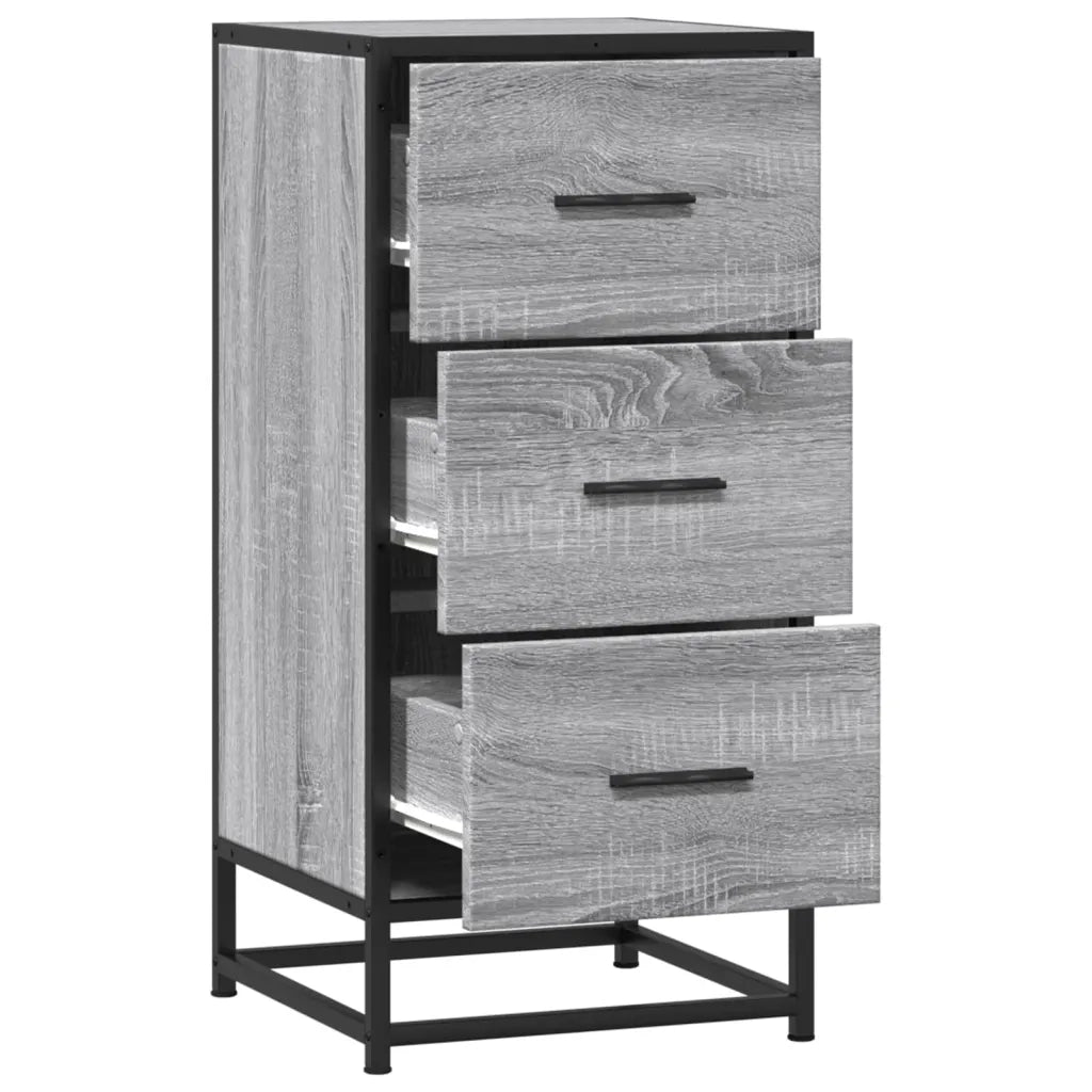 Credenza Grigio Sonoma 35,5x35x76 cm in Truciolato e Metallo 848947