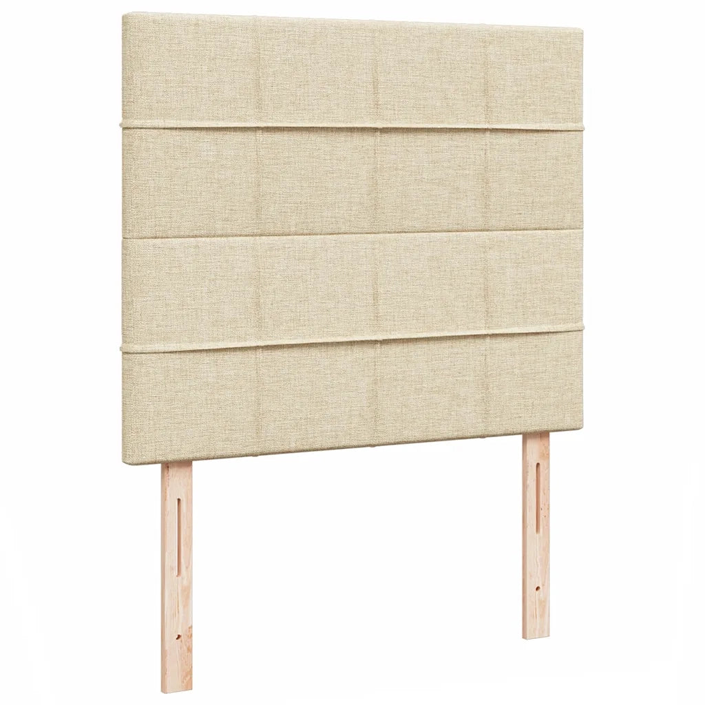 vidaXL Struttura Letto Pouf con Materasso Crema 120x200 cm in Tessuto